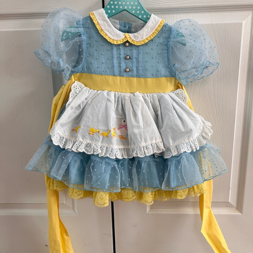 Blue and Yellow Kids Formal Dress